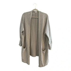 DONNI. Anthropologie Grey Striped Open Front Cardigan OS